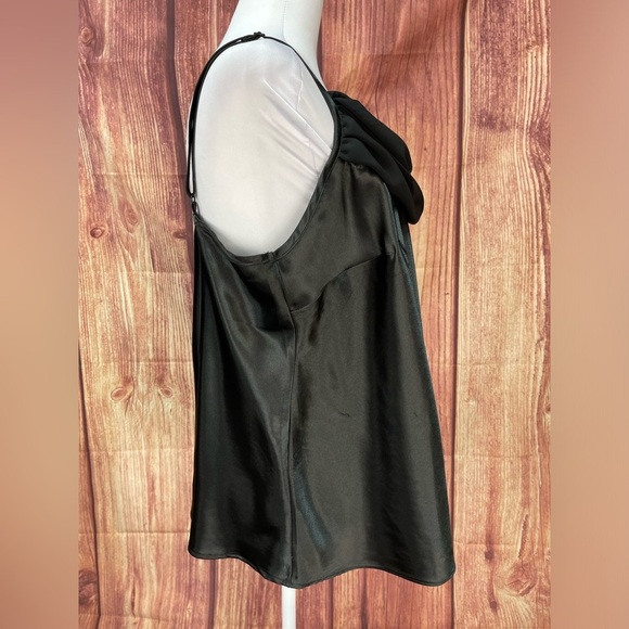 Lane Bryant black satin chiffon sequins adjustable straps camisole cami size 16 - Picture 6 of 17